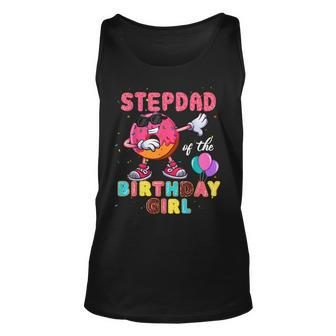 Stepdad Of The Birthday Girl Donut Dab Birthday Unisex Tank Top - Seseable