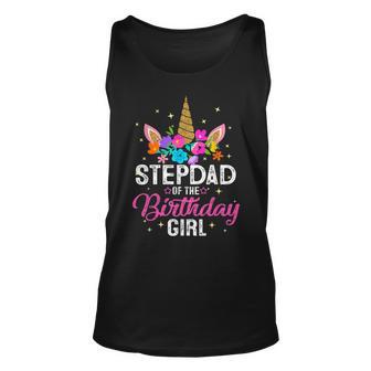 Stepdad Of The Birthday Girl Mother Gift Unicorn Birthday Unisex Tank Top - Seseable