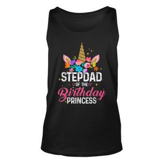 Stepdad Of The Birthday Princess Funny Unicorn Birthday Unisex Tank Top - Seseable