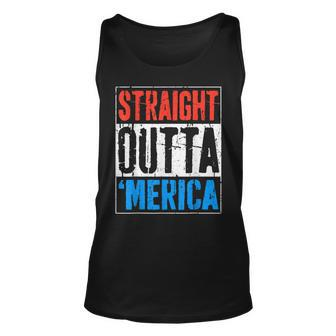 Straight Outta Merica 4Th Of July Unisex Tank Top - Seseable