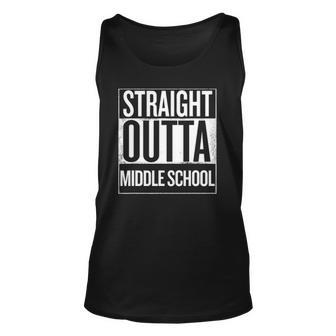 Straight Outta Middle School Students Teachers Funny Unisex Tank Top | Mazezy