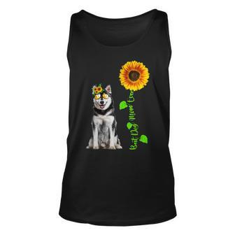 Sunflower Best Dog Mom Ever Funny Siberian Husky Dog Lovers Unisex Tank Top - Thegiftio UK