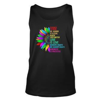 Sunflower Rainbow Science Is Real Black Lives Matter Lgbt Unisex Tank Top | Mazezy