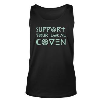 Support Your Local Coven Witch Clothing Wicca Unisex Tank Top | Mazezy