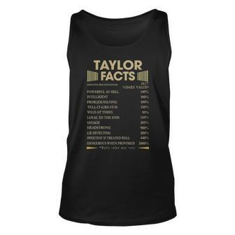 Taylor Name Gift Taylor Facts Unisex Tank Top - Seseable