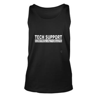 Tech Support Control Alt Delete Funny Geek Tech Unisex Tank Top | Mazezy