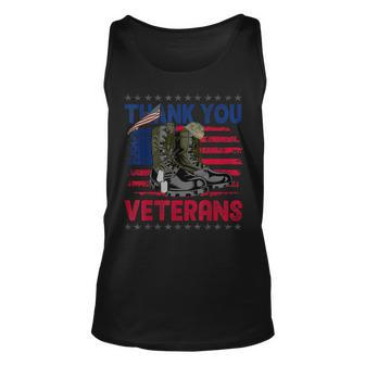 Thank You Veterans Service Patriot Veteran Day American Flag Unisex Tank Top - Thegiftio UK