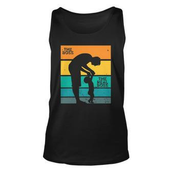 The Boss The Real Boss – Father Son Daughter Matching Dad Unisex Tank Top | Mazezy