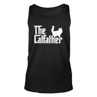 The Catfather Funny Cat Dad For Men Cat Lover Gifts Unisex Tank Top | Mazezy