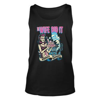 The Wife Did It True Crime Unisex Tank Top | Mazezy
