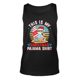 This Is My Christmas Pajama Funny Xmas Pjs Santa Kids Unisex Tank Top - Seseable