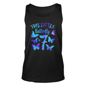 This Little Butterfly Is 7 7Th Birthday Party Toddler Girl Unisex Tank Top | Mazezy