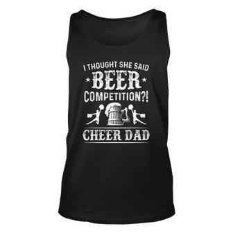 Mens I Thought She Said Beer Competition Cheer Dad Tank Top | Mazezy