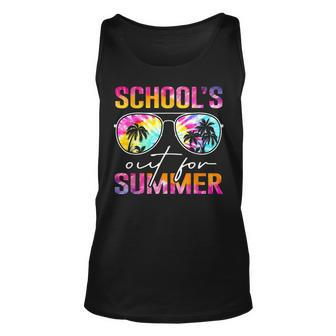 Tie Dye Last Day Of School Schools Out For Summer Teacher Unisex Tank Top | Mazezy