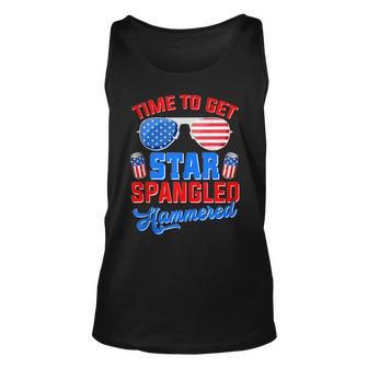 Time To Get Star Spangled Hammered Funny 4Th Of July Unisex Tank Top - Seseable
