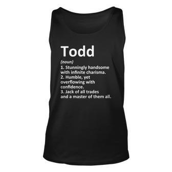 Todd Definition Personalized Name Funny Birthday Gift Idea Unisex Tank Top | Mazezy