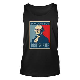Too Cool For British Rule George Washington American Retro Unisex Tank Top | Mazezy CA