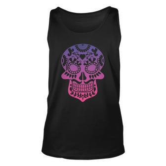 Traditional Day Of The Dead Mexico Calavera Sugar Skull Unisex Tank Top | Mazezy