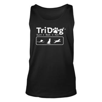 Tridog Swim Bark Run Triathlon Unisex Tank Top | Mazezy