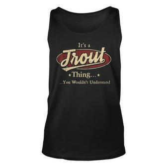 Trout Shirt Personalized Name Gifts T Shirt Name Print T Shirts Shirts With Name Trout Unisex Tank Top - Seseable