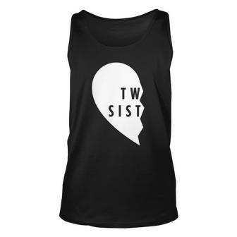 Twin Sisters Heart Half Matching Set 1 Of 2 Gift Unisex Tank Top | Mazezy