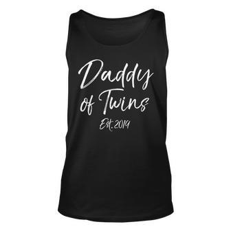 Twins Dad Fun Daddy Of Twins Est 2019 Unisex Tank Top - Monsterry UK