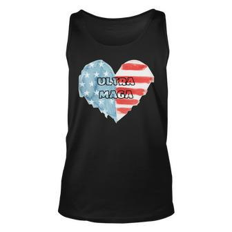 Ultra Maga And Proud Of It American Flag Vote Red Unisex Tank Top - Monsterry