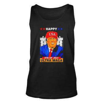Ultra Maga Trump Happy 4Th Of July American Flag Unisex Tank Top | Mazezy