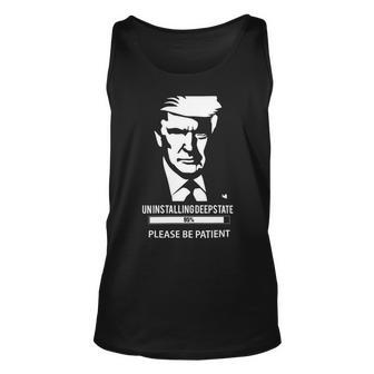 Ultra Maga Uninstalling Deep State Please Be Patient Funny Anti Biden Us Flag Pro Trump Trendy Unisex Tank Top | Favorety AU