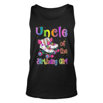 Uncle Birthday Girl Rolling Skate Birthday Family Party Unisex Tank Top - Seseable