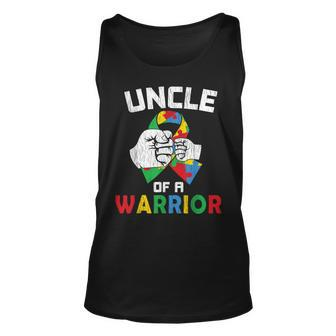 Uncle Of A Warrior Autistic Kids Autism Awareness Ribbon Men Unisex Tank Top - Seseable