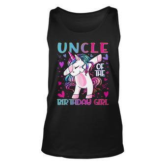 Uncle Of The Birthday Girl Dabbing Unicorn Uncle Gifts Unisex Tank Top - Seseable