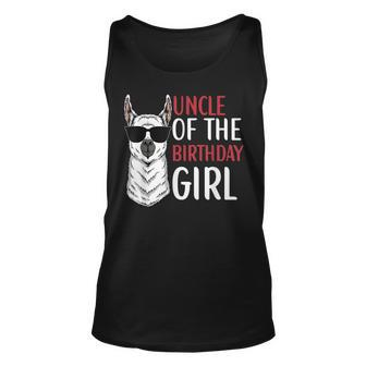 Uncle Of The Birthday Girl Matching Birthday Outfit Llama Unisex Tank Top - Seseable