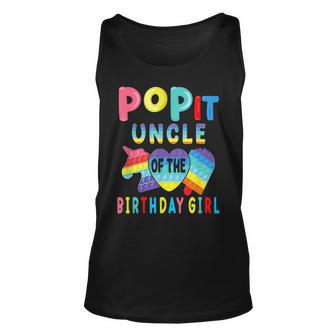 Uncle Of The Birthday Girl Pop It Unicorn Birthday Kids Unisex Tank Top - Seseable