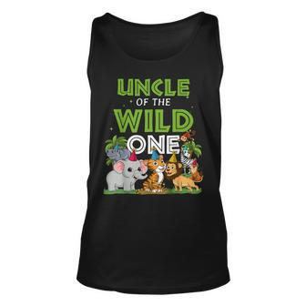 Uncle Of The Wild One Zoo Birthday Safari Jungle Animal Unisex Tank Top - Seseable