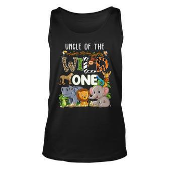 Uncle Of The Wild One Zoo Theme Birthday Safari Jungle Unisex Tank Top - Seseable