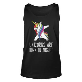 Unicorns Are Born In August Unisex Tank Top - Seseable