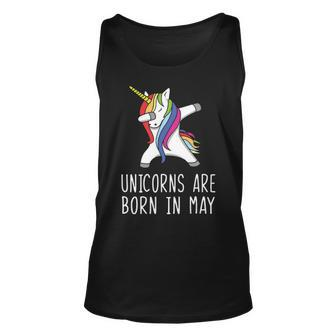 Unicorns Are Born In May Unisex Tank Top - Seseable