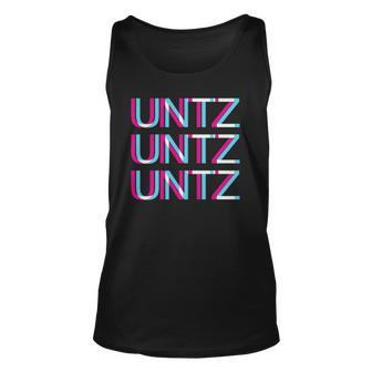 Untz Untz Untz Glitch Trippy Edm Festival Clothing Techno Unisex Tank Top | Mazezy