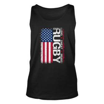 Usa Rugby American Flag Distressed Rugby 4Th Of July Gift Unisex Tank Top | Mazezy