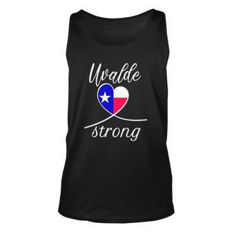 Uvalde Strong Tee End Gun Violence Texan Flag Heart Unisex Tank Top | Mazezy