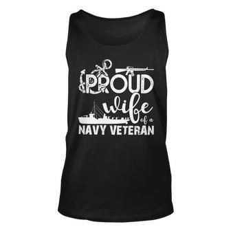 Veteran Veterans Day Proud Wife Of A Navy Veteran 344 Navy Soldier Army Military Unisex Tank Top - Monsterry