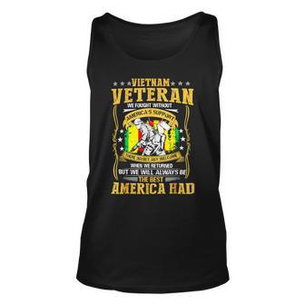 Veteran Veterans Day Vietnam Veteran We Fought Without Americas Support 95 Navy Soldier Army Military Unisex Tank Top - Monsterry