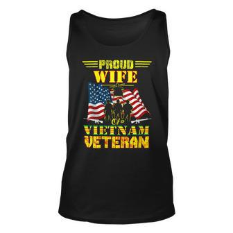 Veteran Veterans Day Womens Proud Wife Of A Vietnam Veteran For 70 Navy Soldier Army Military Unisex Tank Top - Monsterry
