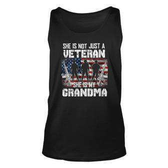 Veteran Womens Veteran She Is My Grandma American Flag Veterans Day 333 Navy Soldier Army Military Unisex Tank Top - Monsterry