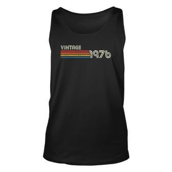 Vintage 1976 Chest Stripe 46 Birthday Unisex Tank Top | Mazezy