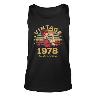 Vintage 1978 Made In 1978 44Th Birthday Women 44 Years Unisex Tank Top | Mazezy