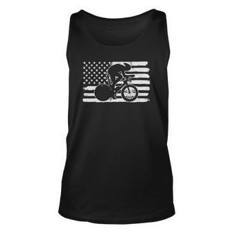 Vintage 4Th Of July Usa Flag Triathlon Cycling Unisex Tank Top | Mazezy
