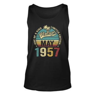 Vintage 65 Years Old May 1957 Decorations 65Th Birthday Unisex Tank Top | Mazezy