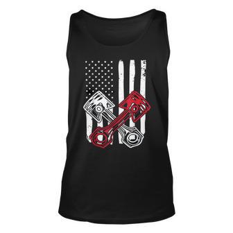 Vintage American Flag Piston Funny Muscle Car Mechanic 558 Trending Shirt Unisex Tank Top | Favorety DE